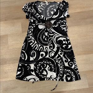 Black and White Patterned Dress